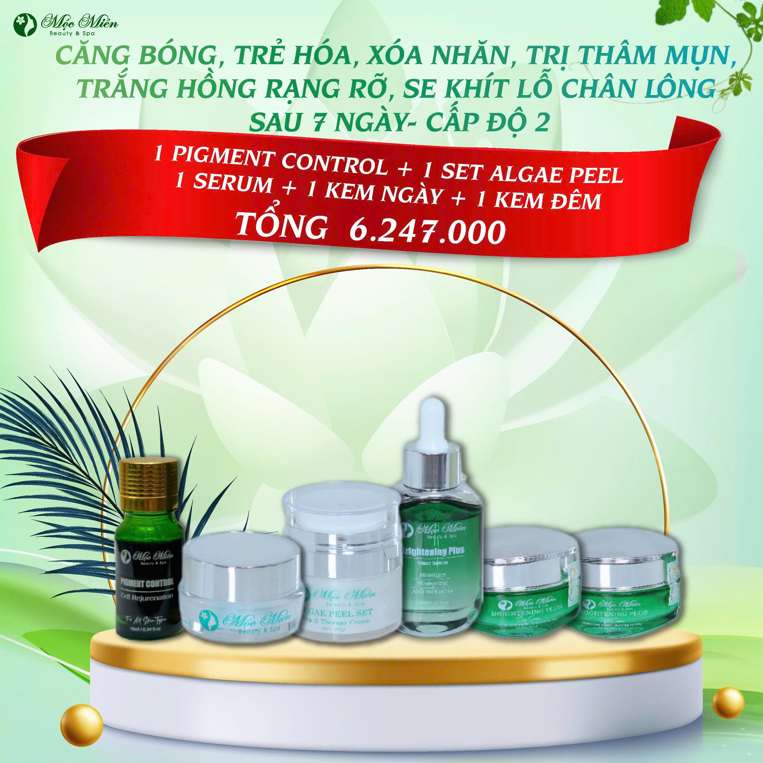 Căng bóng, trẻ hóa, xóa nhăn, trị thâm mụn, trắng hồng rạng rỡ, se khít lỗ chân lông sau 7 ngày - cấp độ 2